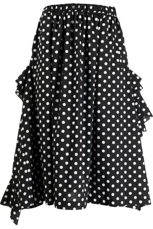 Comme des Garçons Falda midi con estampado de lunares