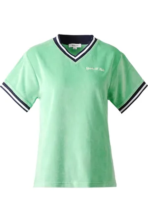 Sporty & Rich Playera con logo bordado y cuello en V