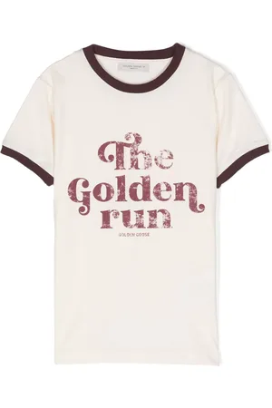 Golden Goose Playera con ribete en contraste y eslogan en contraste