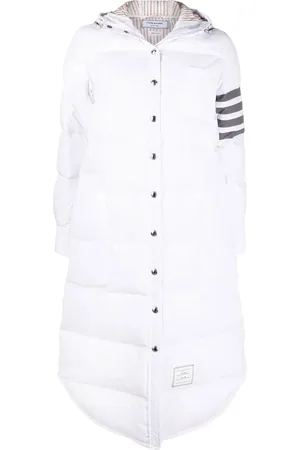 Thom Browne Abrigo capitonada con capucha y motivo 4-Bar