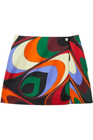 Puccini Falda corta de seda con estampado Onde