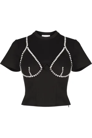 AREA Playera con detalles de cristal