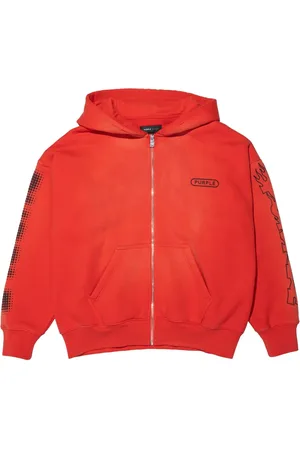 Purple Brand Hoodie texturizada con logo estampado