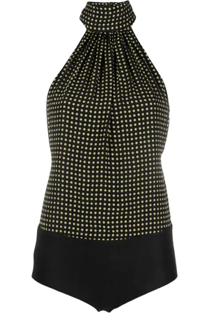 Serafini Top con estampado de lunares y cuello halter