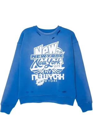 Purple Brand Sudadera con estampado gráfico y efecto envejecido
