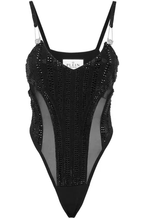 Philipp Plein Body con cuello en V y detalles de cristal