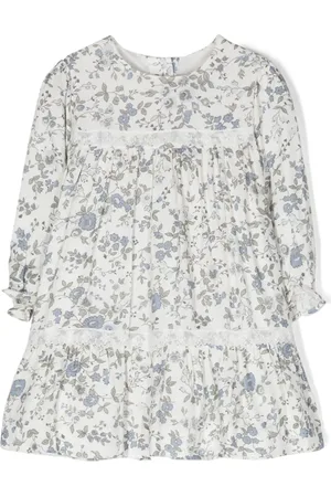 Tartine Et Chocolat Vestido midi con estampado floral y ribete de encaje
