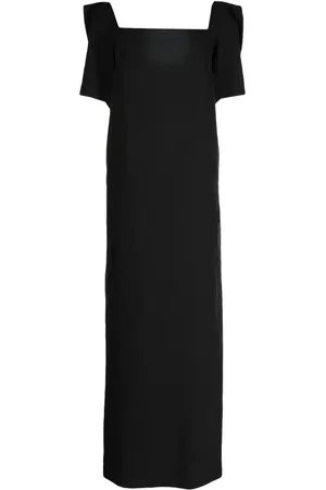 pushBUTTON Vestido con cuello cuadrado y detalle de moño