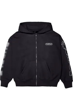 Purple Brand Hoodie con cierre y estampado gráfico