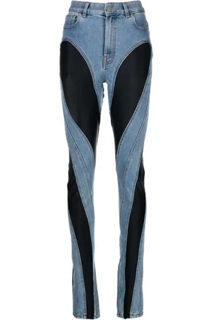 MUGLER Jeans slim con paneles en contraste