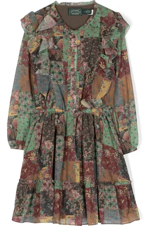 Ralph Lauren Vestido con diseño patchwork y volantes