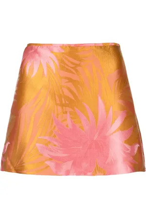 Cynthia Rowley Falda corta con motivo floral en jacquard