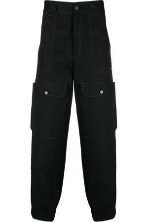 Msgm Pantalones con parche del logo y costuras en contraste
