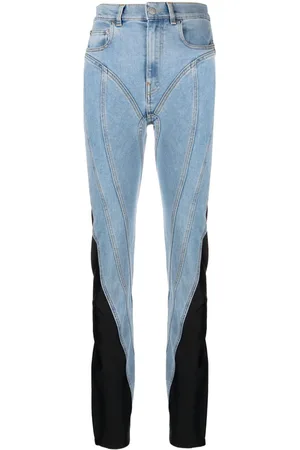 MUGLER Jeans slim con paneles en contraste