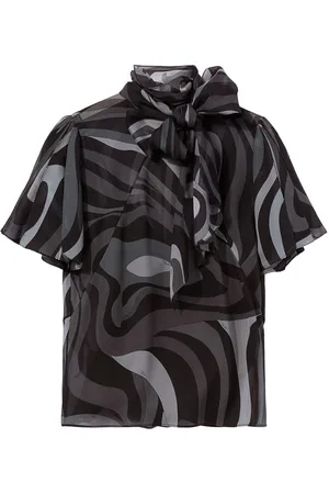 Puccini Top de georgette con estampado Marmo