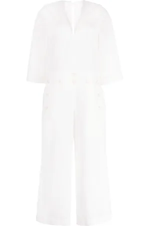 Comme des Garçons Jumpsuit capri con cuello marinero