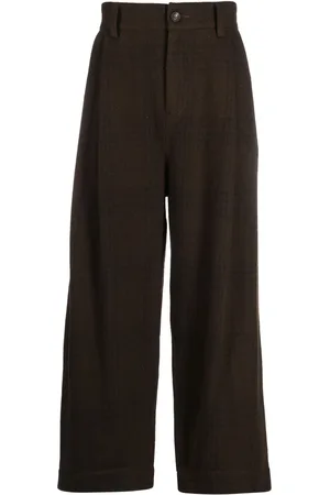 ZIGGY CHEN Pantalones anchos con cuadros estampados