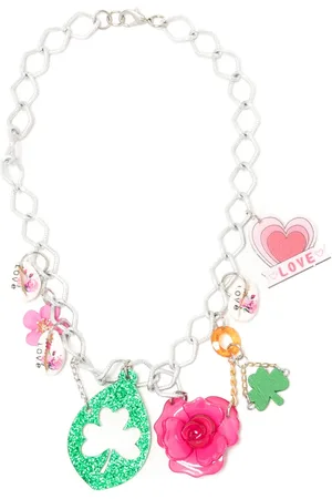 AMIR SLAMA Collar de cadena con dije de rosa