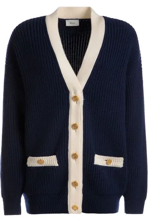 Bally Cárdigan con cuello en V y diseño de dos tonos