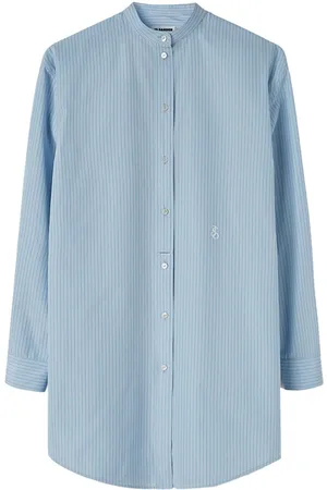 Jil Sander Camisa con parche del logo y motivo de rayas