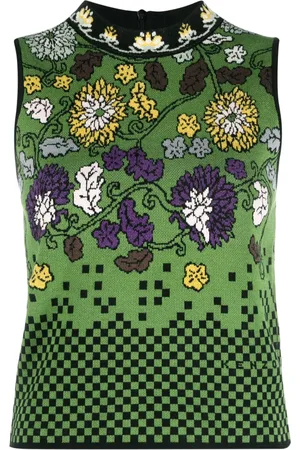 Kenzo Top con motivo floral en intarsia y cuello falso
