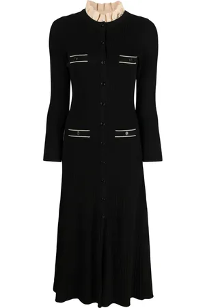 Sandro Vestido midi tejido de canalé