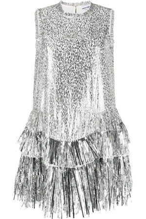 Paco rabanne Vestido corto con estampado de leopardo