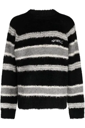 Nahmias Sudadera con motivo de rayas y logo bordado
