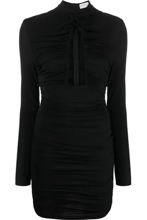 MAGDA BUTRYM Vestido corto con diseño fruncido y aberturas
