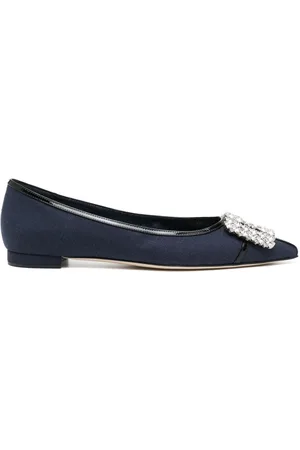 Manolo Blahnik Flats Hangisi con detalles de cristal