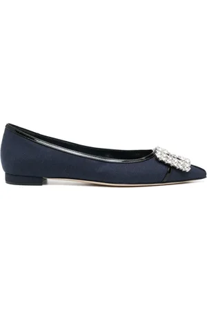 Manolo Blahnik Flats Hangisi con detalles de cristal