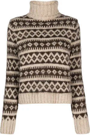 Ralph Lauren Suéter tejido en intarsia con cuello vuelto