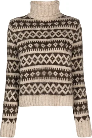 Ralph Lauren Suéter tejido en intarsia con cuello vuelto