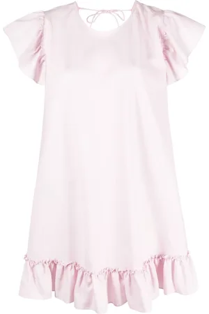PNK Vestido corto manga corta con volantes