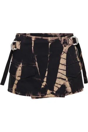 DION LEE Falda de mezclilla corta con estampado gráfico