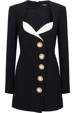 Balmain Vestido a capas con detalle de botones