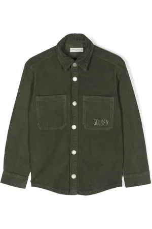 Golden Goose Camisa de pana con logo bordado