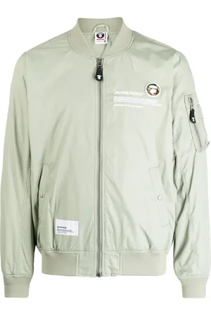 A Bathing Ape Chamarra bomber con eslogan estampado