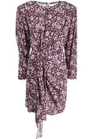 Marant Etoile Vestido corto con diseño fruncido y estampado floral