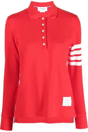 Thom Browne Playera tipo polo tejida con motivo 4-Bar