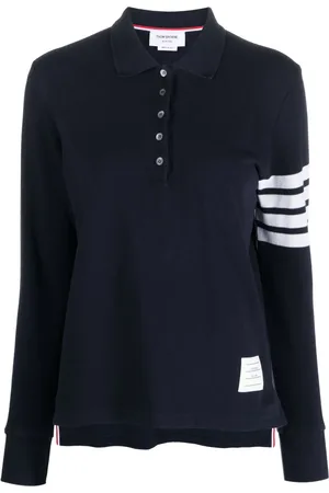 Thom Browne Playera tipo polo tejida con motivo 4-Bar