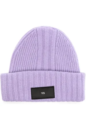 Y-3 Gorro tejido de canalé con parche del logo