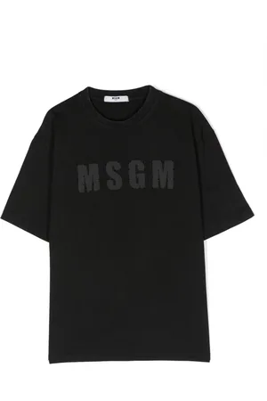 Msgm Playera con logo estampado y detalles de strass