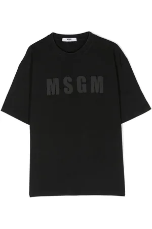 Msgm Playera con logo estampado y detalles de strass