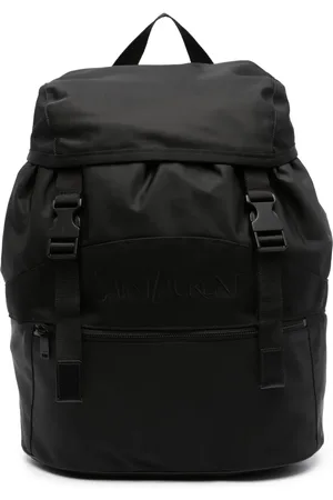 Saint Laurent Mochila capitonada con logo bordado