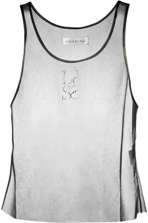 Ludovic De Saint Sernin Camiseta de malla con detalles de cristal