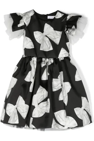 MONNALISA Vestido con cinturón y moño estampado