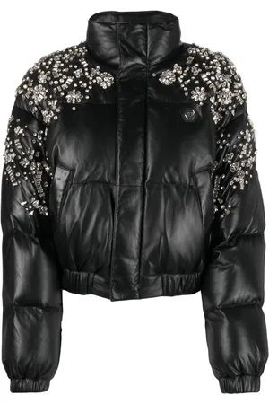 Philipp Plein Chamarra capitonada con detalles de cristal