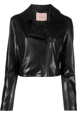 Twin-Set Chamarra biker con diseño bordado