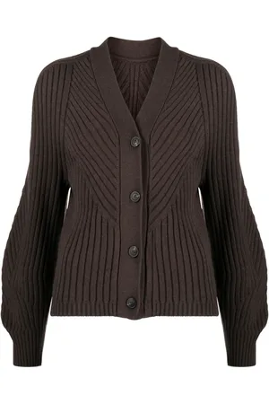 Low Classic Cárdigan tejido de canalé con cuello en V